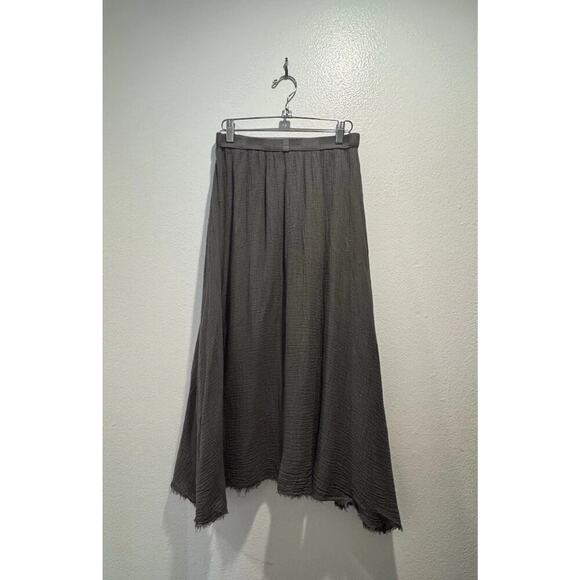 ATELIERS FRANCAIS DE CONFECTION Size TU Gray Gauze Asymmetrical Skirt Boho READ - Picture 2 of 16